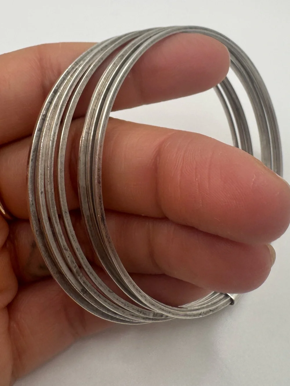 Vintage Taxco 925 Silver Multi Band Bangle Bracelet